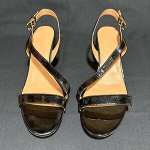 J. Crew Black Patent Leather Sandals Women’s Size 10.5